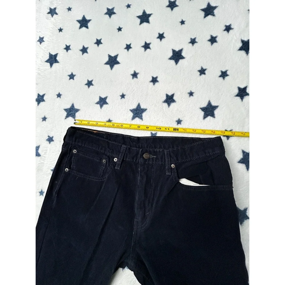 Levis 502 Corduroy Pants Mens 34x29 Dark Blue Straight Leg Casual Cotton Jeans